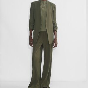 Aritzia Green Blazer Structured Open Front
